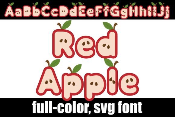 A Fresh Bite of Creativity: The Red Apple Color Font