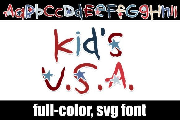 Celebrate with Color: The Kids Usa Font for Patriotic Designs