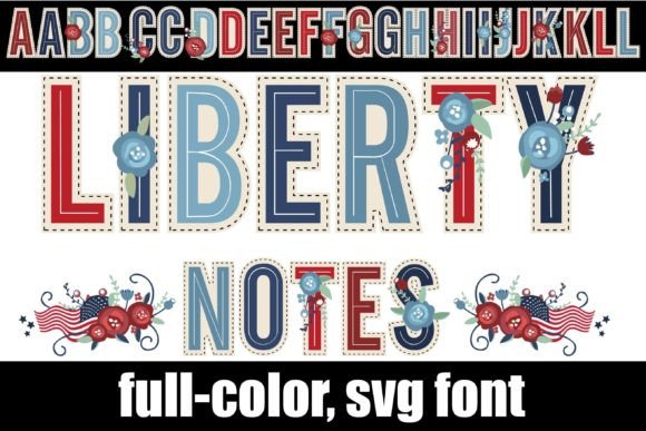 Liberty Notes: A Patriotic Serif with Floral Flourishes